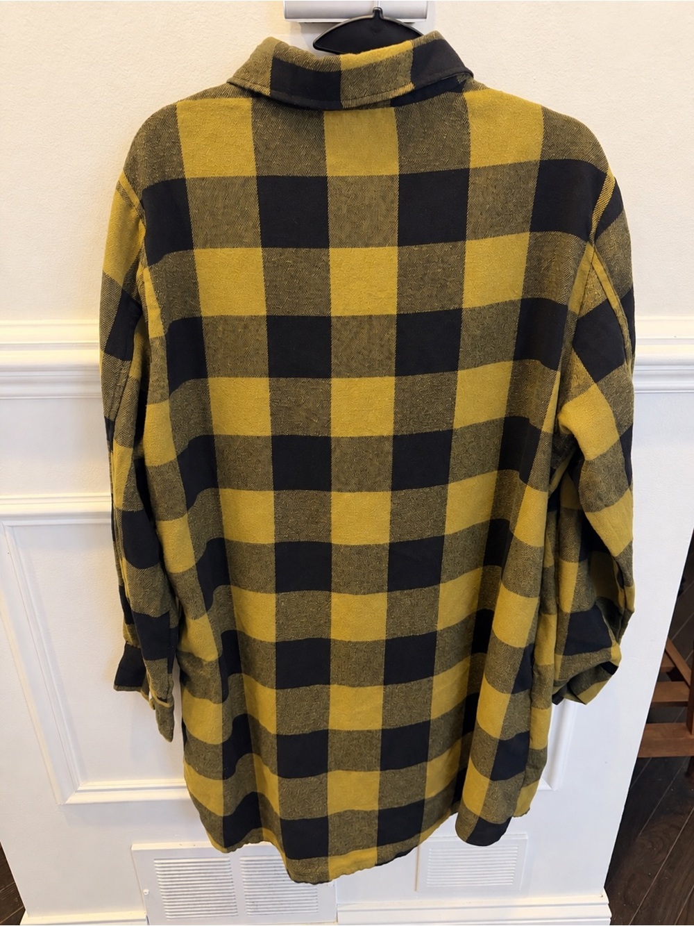 Olive Green & Black Buffalo Plaid Oversized Flannel Tunic Size XL - Picture 3 of 5